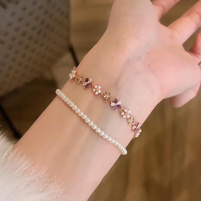 Bracciale Gioiello Floreale alla Moda con Zirconia Cubica per Donna Regalo