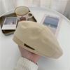 Modern Woolen Beret Hat For Women Winter Large Head English Painter Cap