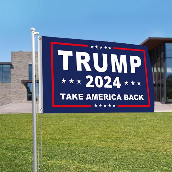

Флаг Трампа 2024 года, флаг Америки, двухсторонняя печать, баннер 3x5 футов, ярд A