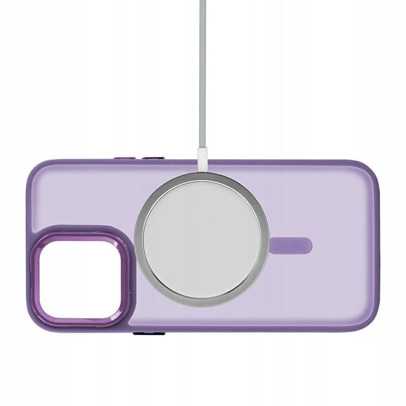 Case for iPhone 14 Pro Magsafe Magmat Reinforced Case Purple + Glass