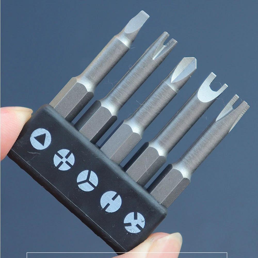 1PACK/5Pcs Special-shaped Screwdriver Set 50mm U-shaped Y-Type Triangle Inner Cross Three Points Screwdriver Bit Tool