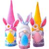 3 Stück Osterdekorationen, Ostergnom Hase gesichtsloser Plüschpuppen-Dekor mit Osterei, Handgefertigte Ostergeschenke Spielzeug für Kinder/Frauen/Männer, Frühling Oster Heim