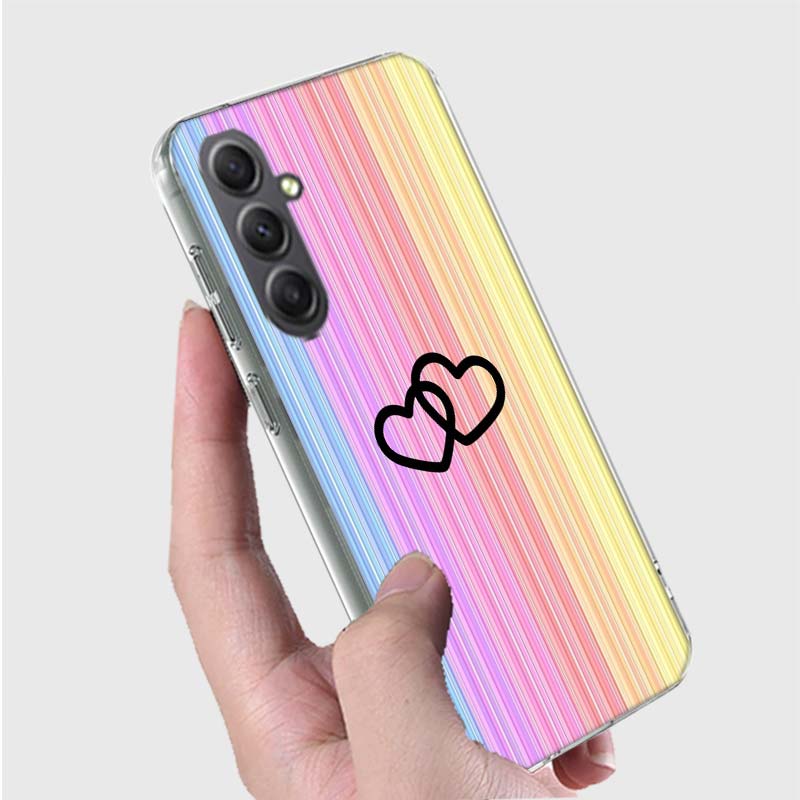 Rainbow Gradient Love Phone Case for Samsung A16 A26 A36 A56 A17 A37 A57 A07 A06 A02S A03 A04S A05S Galaxy Note 20 10 A50S A71 A