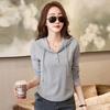 Spring Fashion Sweatshirt Simple Elegant Solid Color Comfortable Women's Base Shirt with Curved Hem