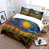 Cactus, swirling sky, sun. Bedding sets Duvet cover sets Duvet covers Pillowcases(1 * Duvet Cover 2 * Pillowcases without duvet insert)