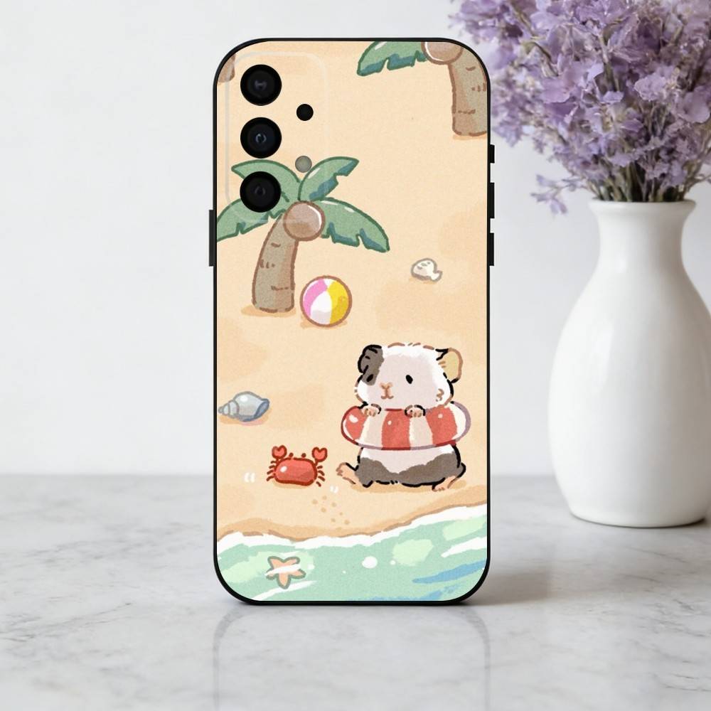 

C-Cute-E C-Cartoon-N H-Hamster Phone Case For Samsung Galaxy A73,A72,A71,A70,A53,A52,A51,Soft Silicone Black Cover Samsung a40