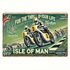 Placca Metallo Vintage Isle of Man TT Segno di Latta Arte Murale Decorazione Garage Bar