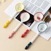 4pcs Ceramic Spoon, Extended Handle Soup Spoon, Noodle Spoon, Cartoon Creative Ladle
