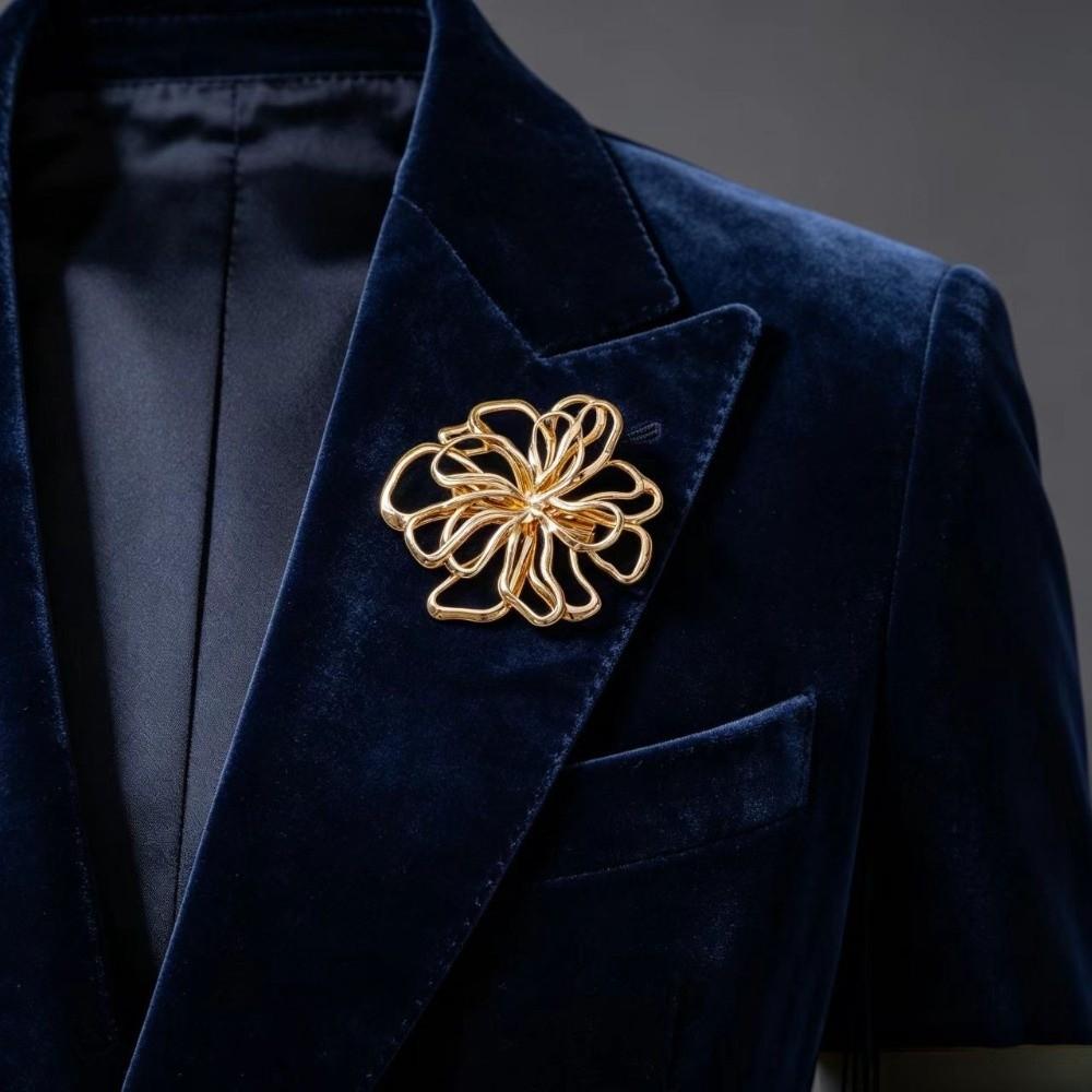 Suit Coat Jewelry Flower Brooch Oversized Flower Badge Pin Statement Lapel Pin Formal Occasion
