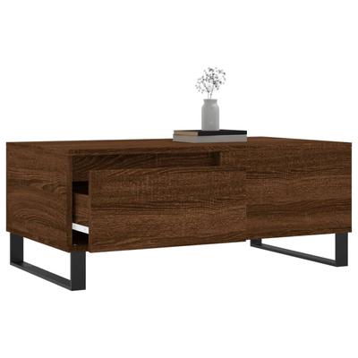 Coffee Table Brown Oak Look 90 X 50 X 36.5 Cm Engineered Wood