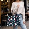 Christmas Santa Print Tote Bag Fashionable Casual Handbag for Daily Use Holiday Gift
