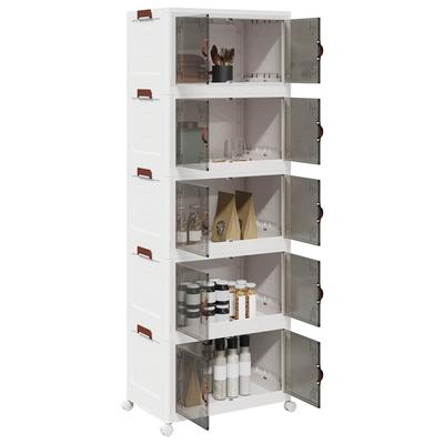 Vidaxl Storage Box with Wheels, 5-Tier, 75 L