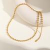 Fashion Accessories Stainless Steel Bead Chain Necklace 18K Gold Vacuum Plating 2102