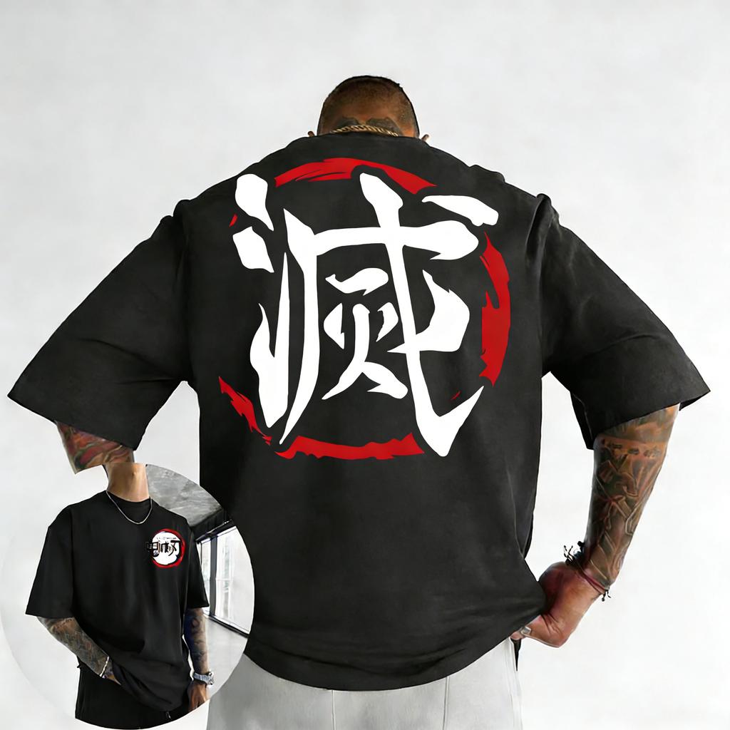 Ghostblade Anime Bedrucktes T-Shirt für Frühling/Sommer 2026 Neues Y2K Großer Stil Herren und Damen Streetwear
