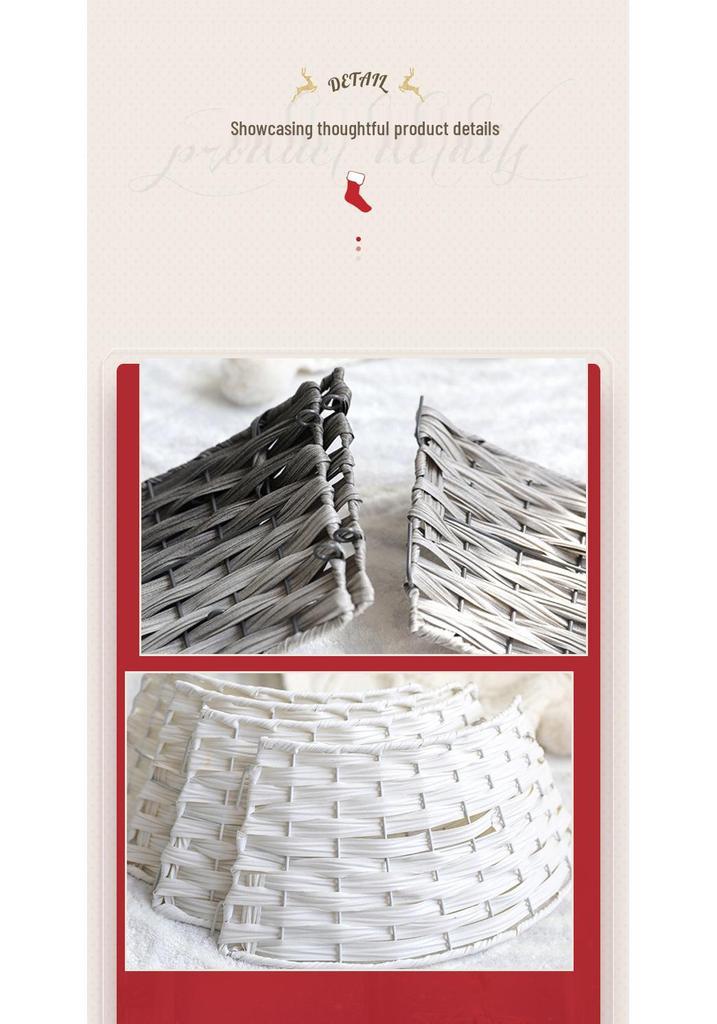 Hand-Woven White Nordic Christmas Tree Surround Fence