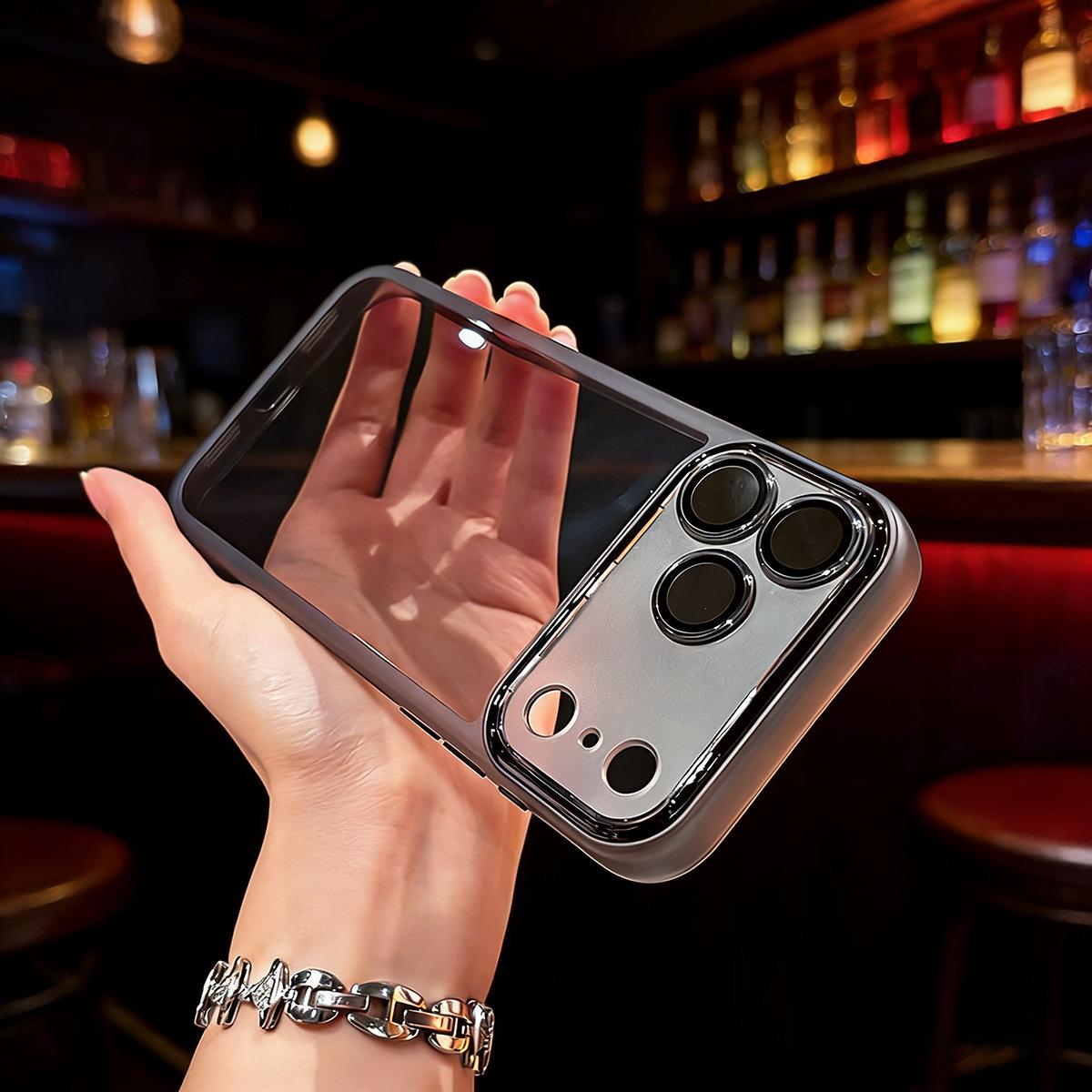 

Soft Frosted Lens Film Case for Apple 17 Pro Max/15 Pro/13 Pro Max - Transparent & Simple Design iPhone 14