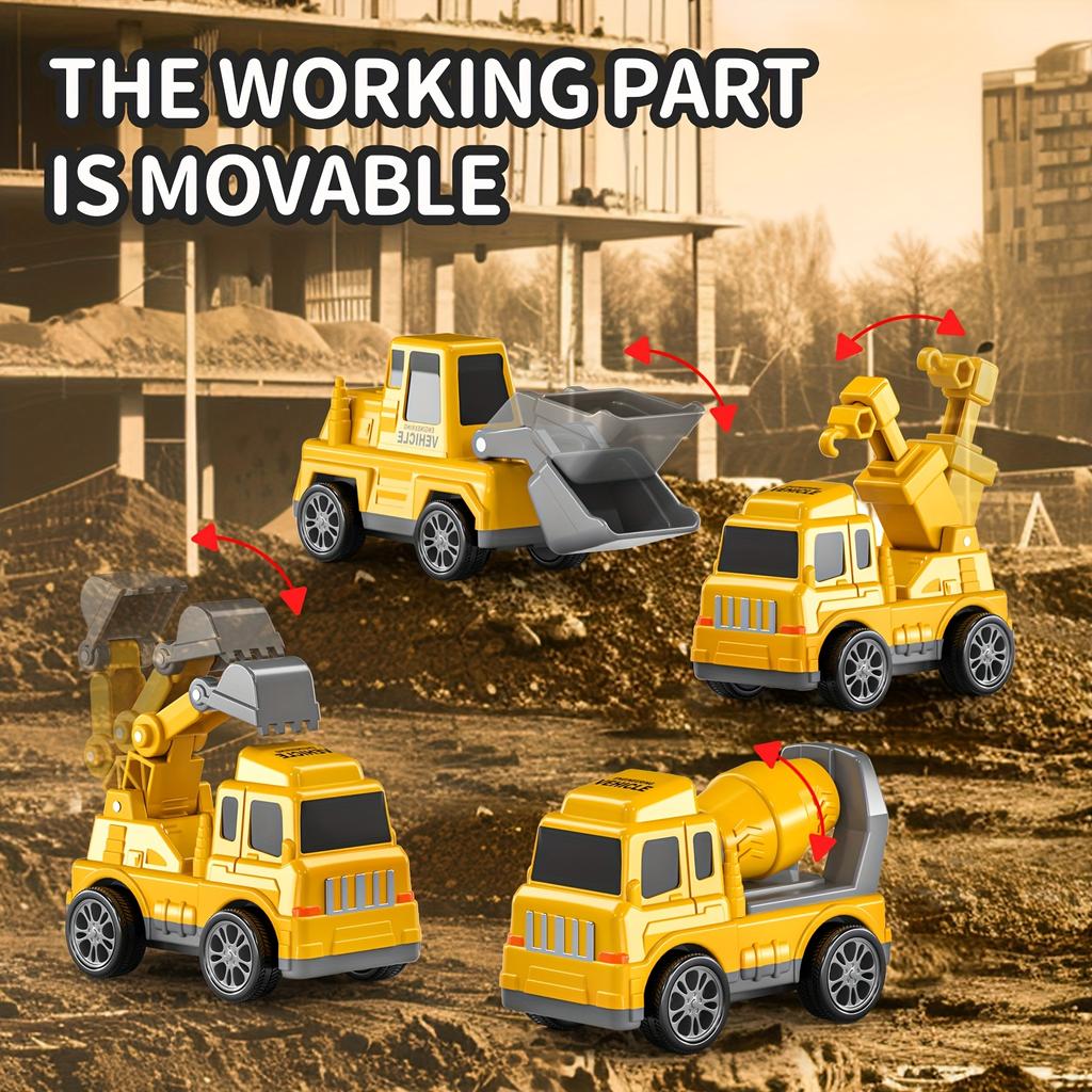 Engineering Vehicle Toys Suitable for Children Over 2 Years Old, 5in1 Engineering Transport Vehicle Toy Set,Friction Power Vehicle,Festival Toy Gifts