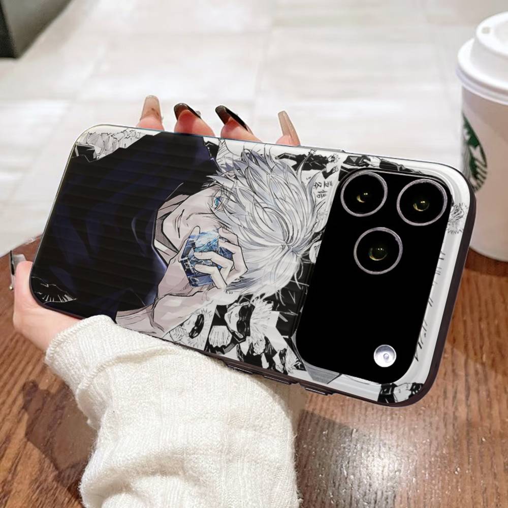 Jujutsu Kaisen Satoru Gojo Comics Luxury Ripple Shockproof Phone Case For IPhone 17 Air 16 15 14 13 12 11 Pro Max Plus Pro