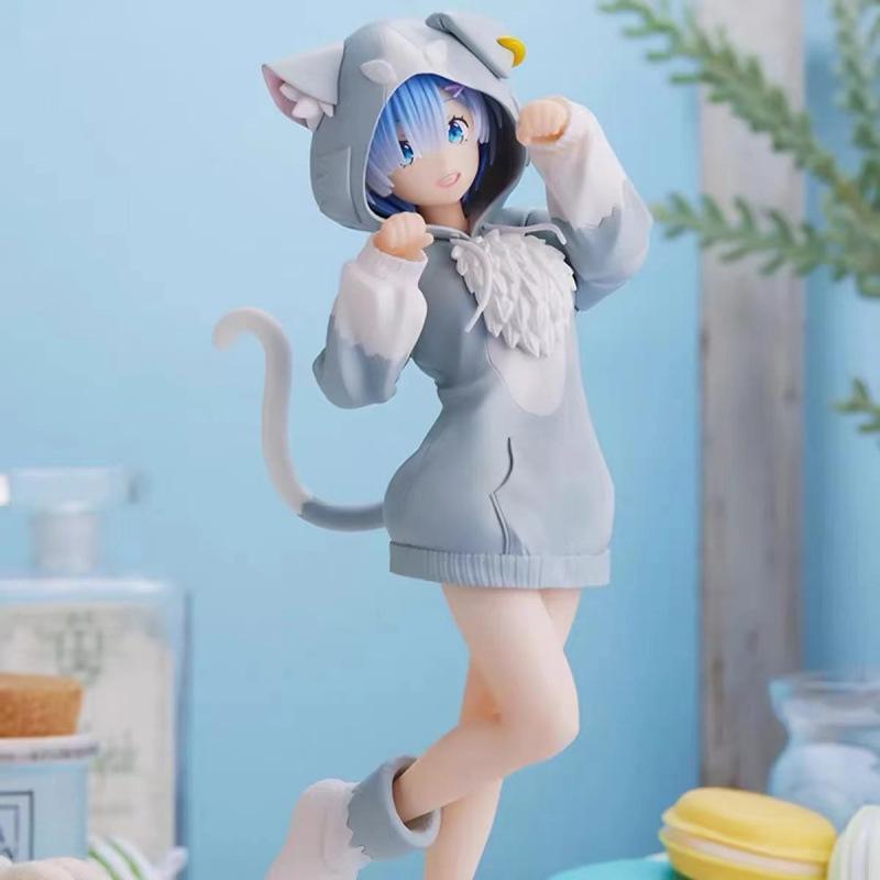 Re from scratch in a different world life Cat Ear Rem Sakura Rem Figure Anime Girl Chassis Ornament