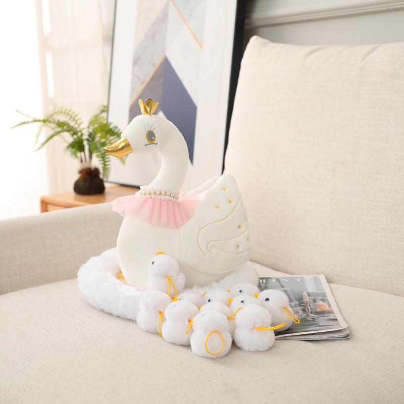 

Cute swan doll plush toy glowing little swan doll child soothing rag doll girl birthday gift 35cm (0.45kg)