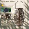 Solar Lanterns Hanging Solar Lights Outdoor with Handle Metal Waterproof Decorative Solar Garden Lights for Patio Porch Pathway