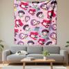 Cute Anime Girls Pattern Design Patterned Tapestry Decorative Wall Hanging, Home Bedroom Living Room Decor