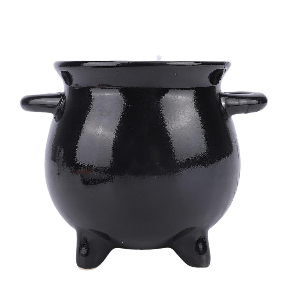 Witch Cauldron Candle Ceramic Reusable Gothic Skeleton Scented Candle Decoration for Birthday Bedroom Tabletop