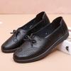 Shoes Sandals Comfortable Soft Sole Hollow Leather Shoes Flat Non-slip In the Elderly Women's Shoes Spring