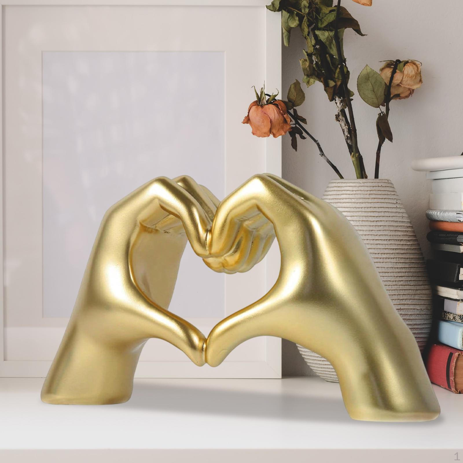 

Сердце Руки Скульптура Настольный Орнамент Поделки Любовь Палец Статуэтка Жест Фигурка для ТВ золотой