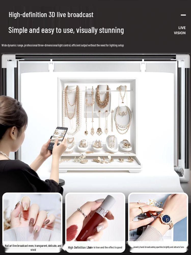 Portable LED Photo Studio Tent with Fill Light for Jewelry