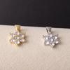 Two-Tone Gold & Silver Snowflake Pendant with Full Diamonds - Delicate DIY Jewelry Accessory for Collarbone Chain
