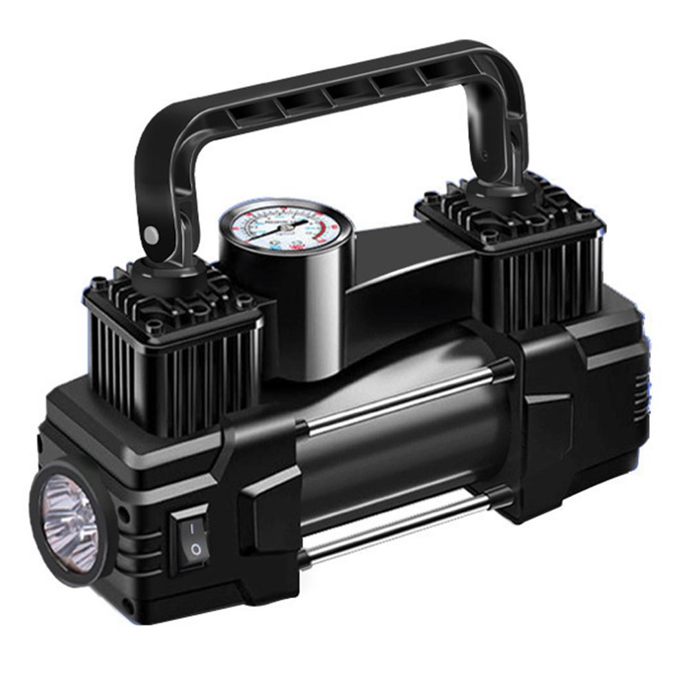 12V 150PSI Portable Air Compressor with Pressure Gauge Electric Tire Inflator Dual Cylinder Car Electric Air Pump with LED Light