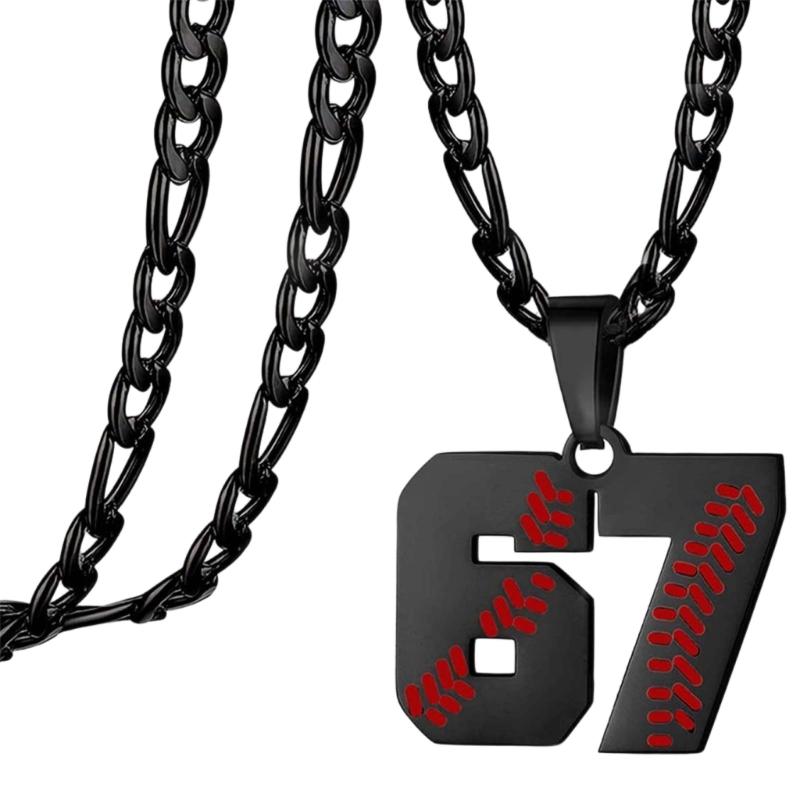 

Кумедна necklace з підвіскою-цифрою 67, стійка до корозії нержавіюча сталь, ланцюжок на ключицю, аксесуар для соціальних заходів