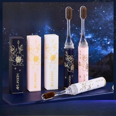 Soft-bristled Folding Lipstick Portable Toothbrush Gum Care Couple Adult Cleaning Gift Box Set