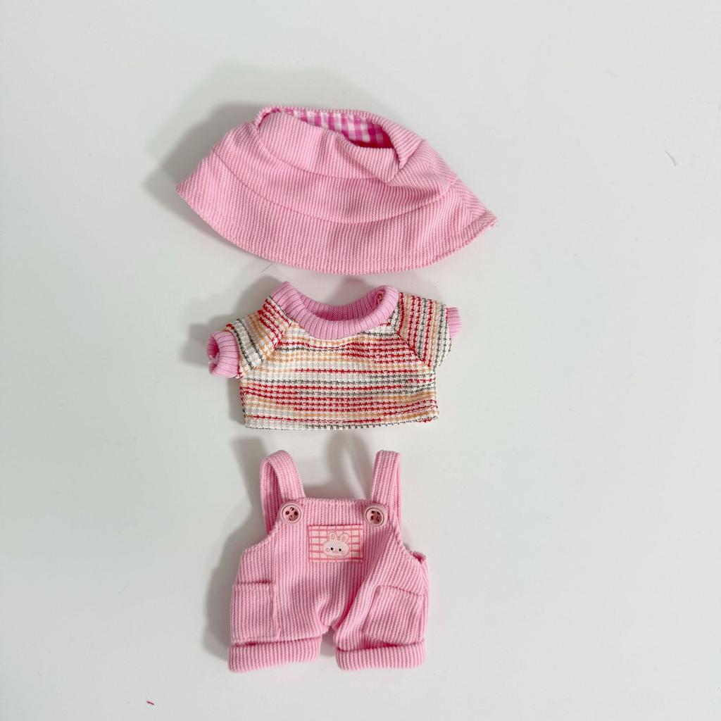 [Cloth Only] 17cm Doll Clothes Little Rabbit Overalls Set Adorable & Fashionable Doll Clothing Set Replacement