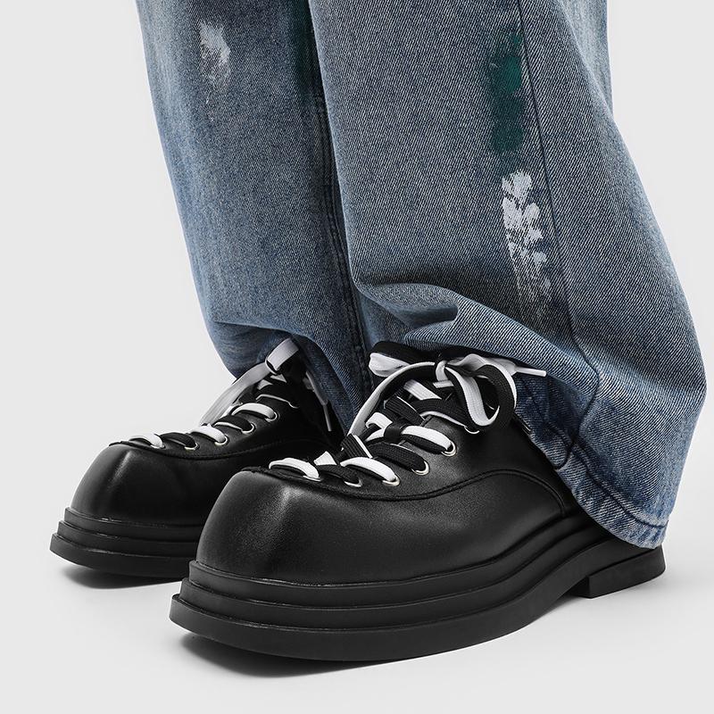 Men's casual leather shoes Designer's personalized style Party or work Outdoor Trendy Streets Thick soled height increasing