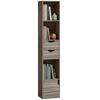 Bookcase with Drawers Adjustable Shelf Bookshelf with 2 Drawers and Cabinet 158 Cm Grey