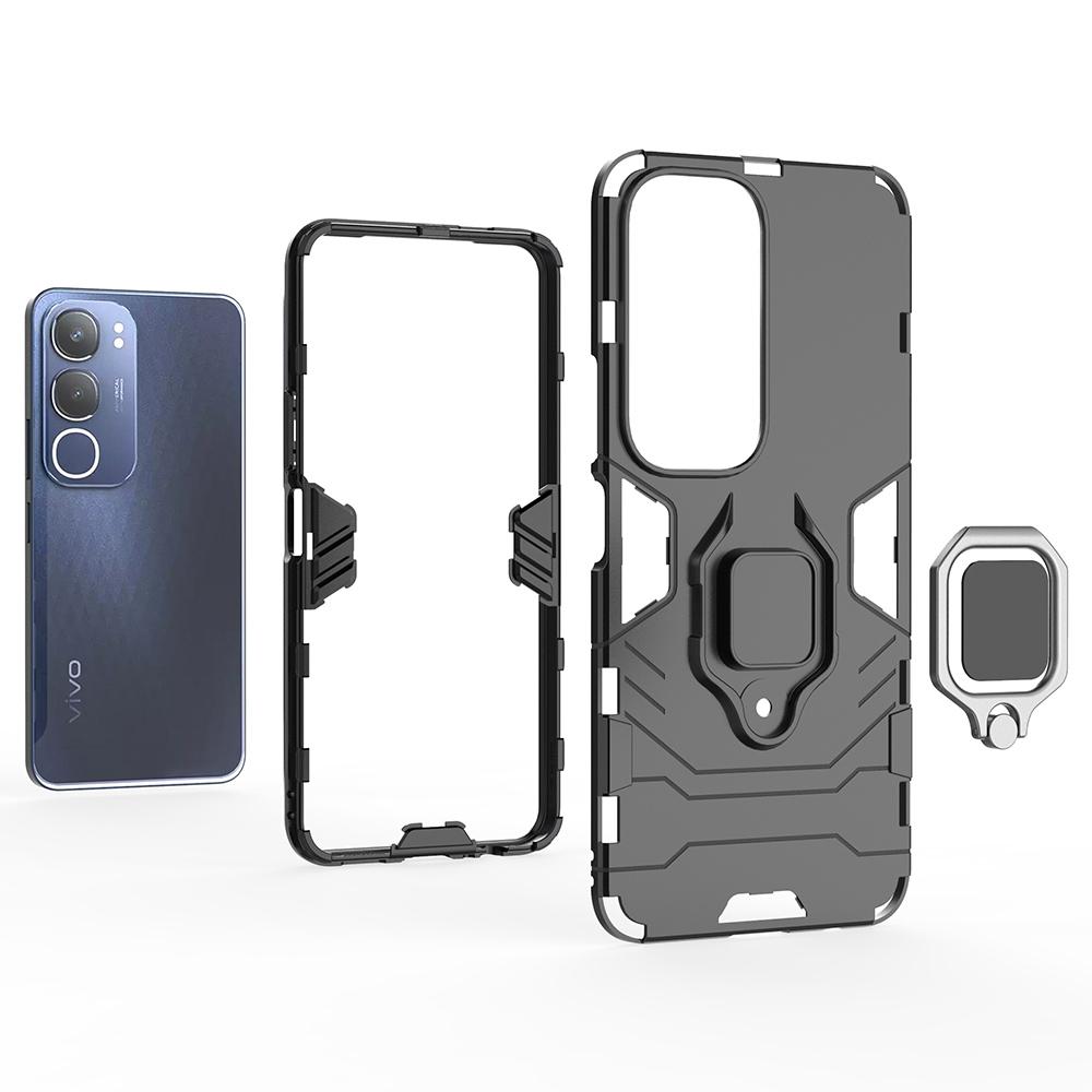 For Vivo Y29 5G Case PC+TPU Protective Phone Cover with Ring Kickstand
