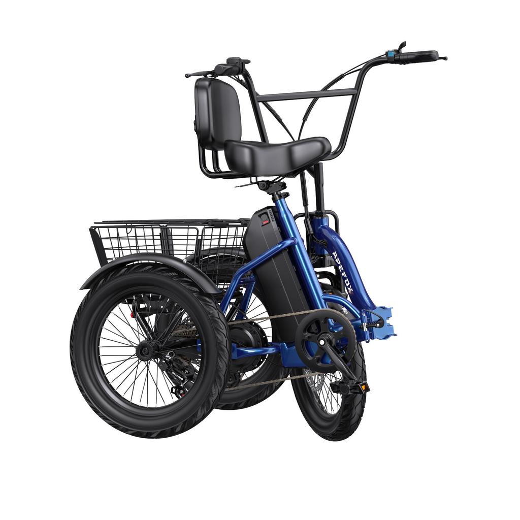 APEFOX RH30 Triciclo Elettrico Pieghevole per Adulti Motore 500W Batteria 48V 15Ah Autonomia 70-80km Triciclo da Pendolare a 3 Ruote