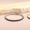 Schwarz Gold Plated Tennisarmbänder Damen Herren 1 Reihe 4mm Zirkonia Iced 5A CZ Stein Kastenschließe Klassisch Jubiläum Mode