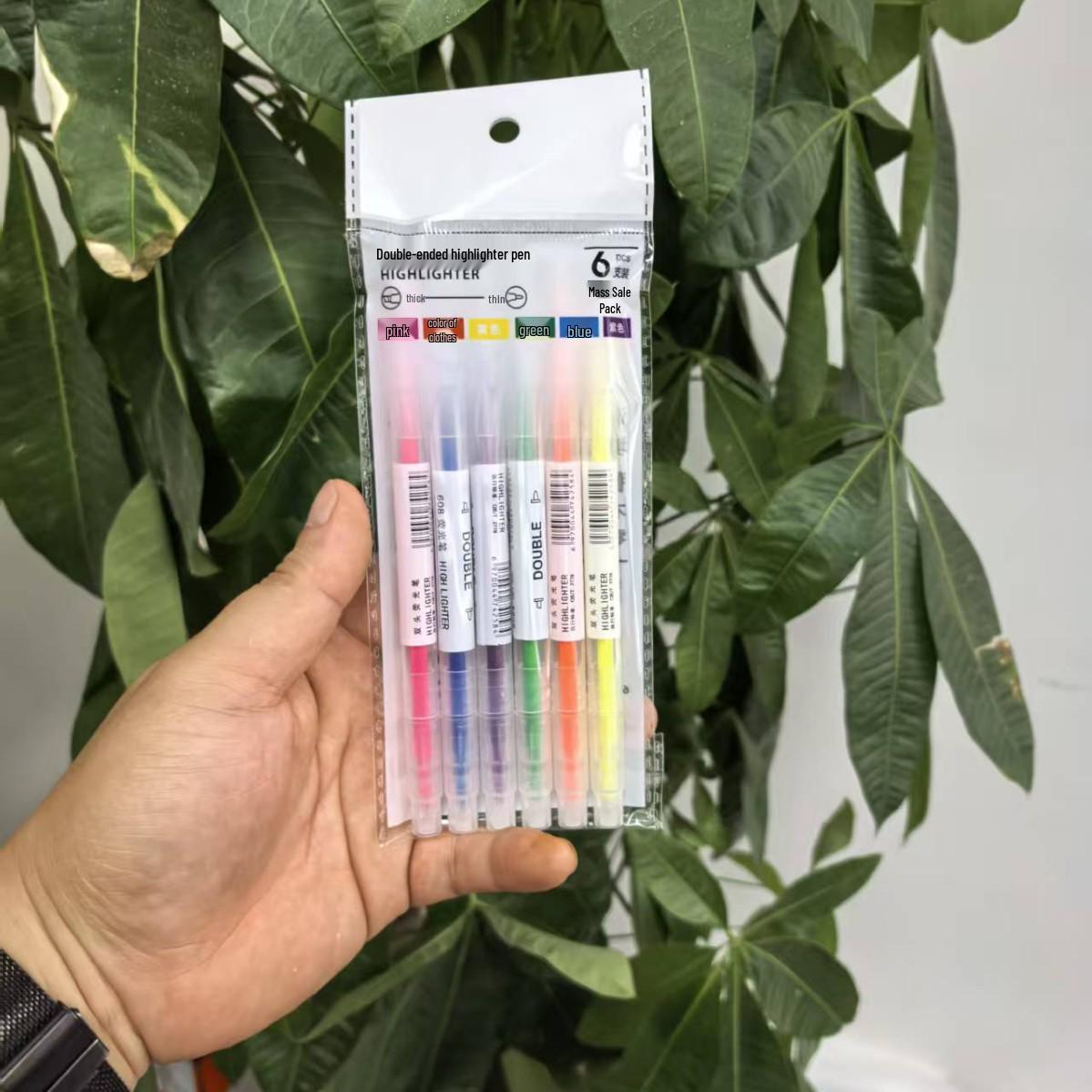 Двухцветный пастельный хайлайтер для студентов, маркеры для заметок конфетных цветов