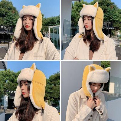 Outdoors Plush Bomber Hat Thick Warm Ushanka Fur Hat Windproof Winter Cap for Men Women