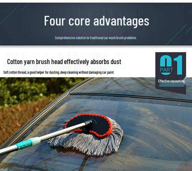 Telescopic Car Wash Mop with Long Handle - Car Cleaning Brush