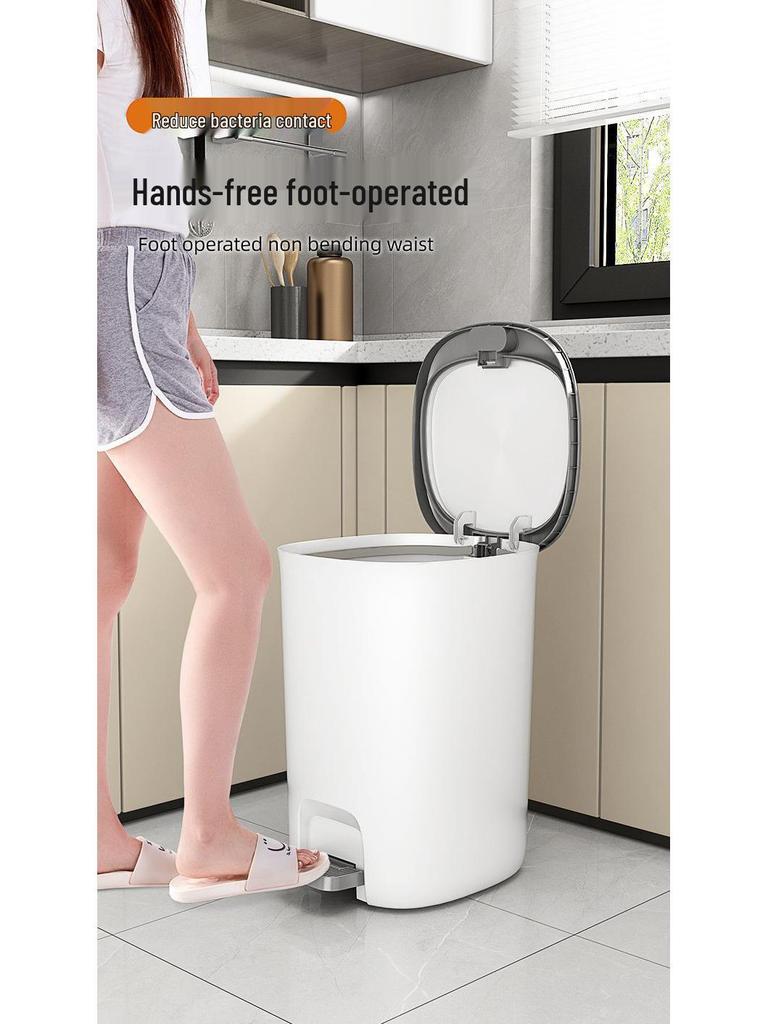 Extra-Large Odor-Proof Foot Pedal Trash Can 2025 - Perfect for Bathroom, Kitchen, Bedroom, or Living Room