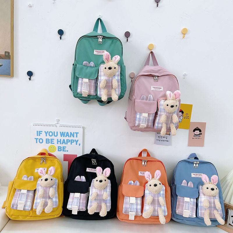Adorable Cartoon Bear Rabbit Kids Backpack Ideal For Preschool Boys Girls Ages 3-6 Breathable And Durable Nylon