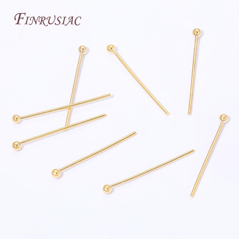 18K Gold Plated Ball Head Pins,Long Stem Beading Pins For Jewelry Making,DIY Craft Jewelry Findings,Earrings Accessories