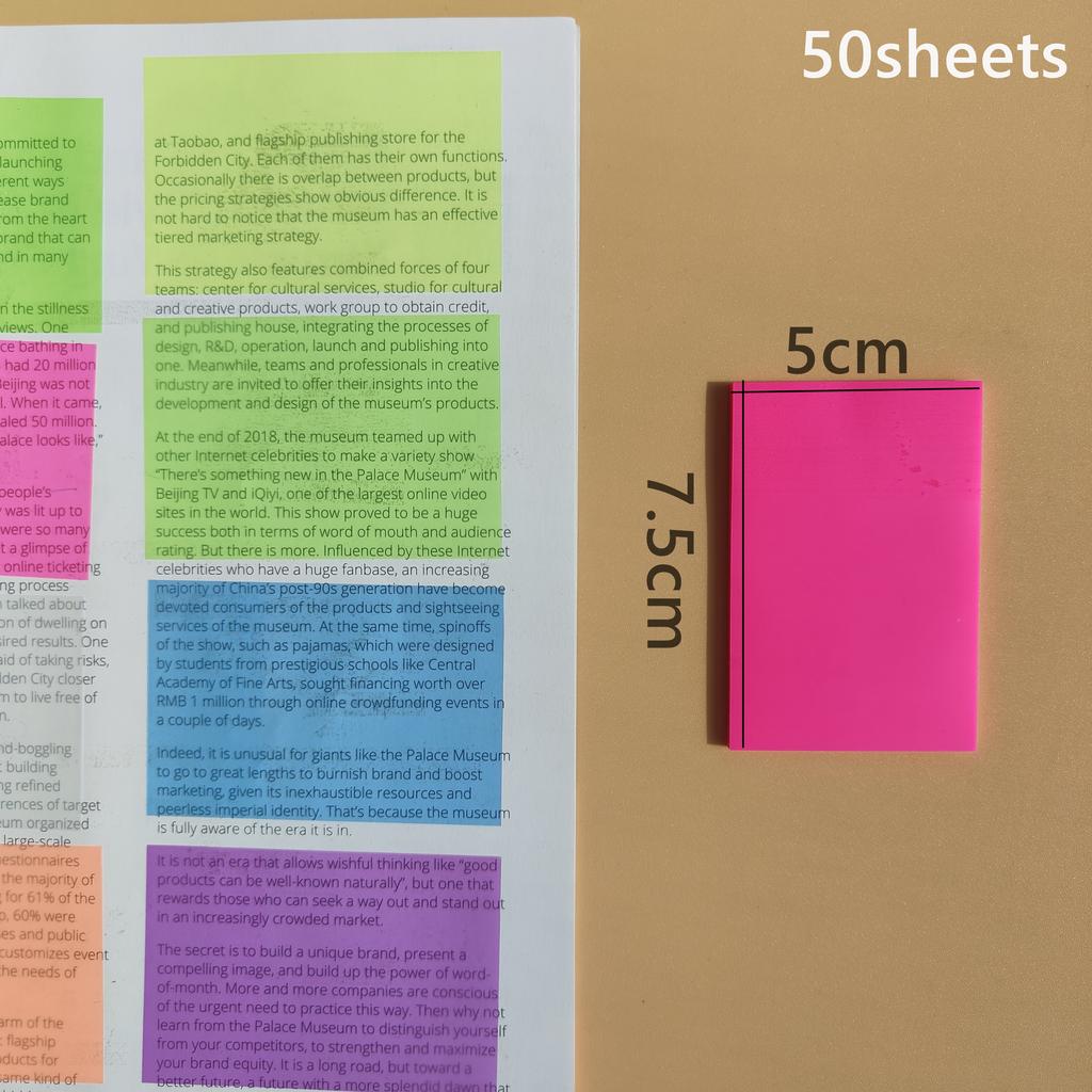 50 Sheets Stickers Transparent Sticky Notebook Pads Notepads Clear Bookmark Read Book Stationery School Supplie