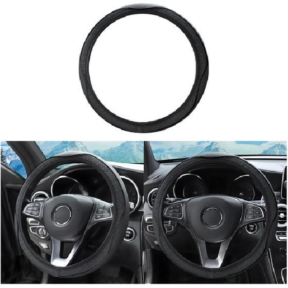 14.5 -15  Car Steering Wheel Cover, Auto Interior Wheel Protector Style7-Black