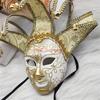 Masked Ball Full Face Mask With Bells Vintage Mask for Men Women Halloween Cosplay Masked Ball Proms Parties
