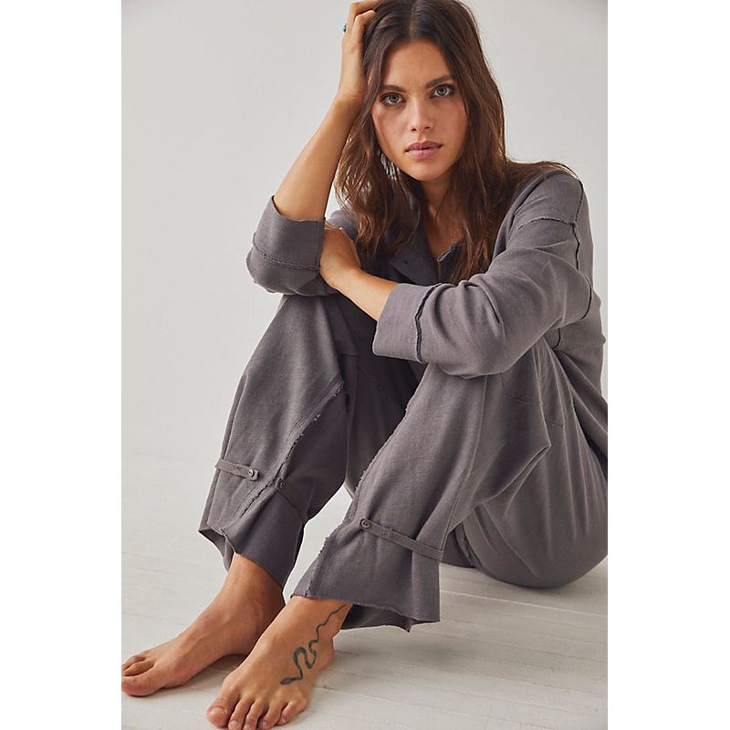 

FP ~ Youth Comfortable Lazy Loose Loose Cotton Harem Pants Trousers Casual Pants Iron Gray/Single pants L